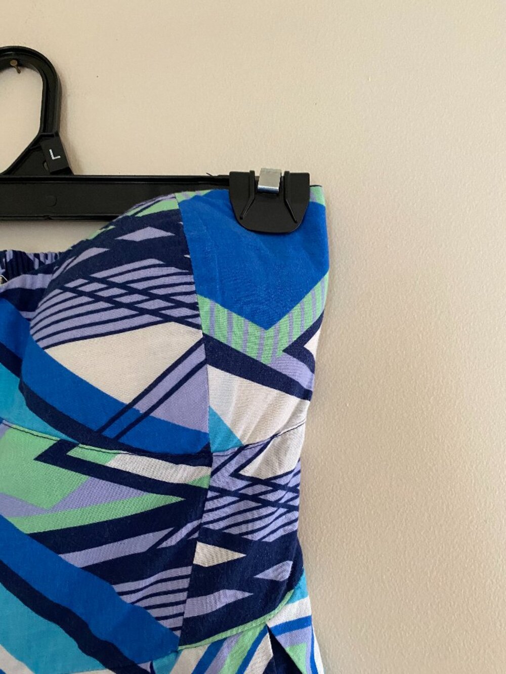 Blue and Green Strapless Dress